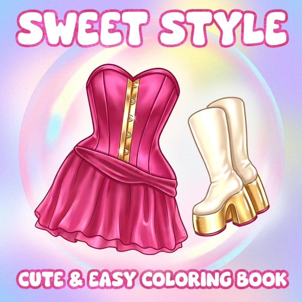 Sweet Style Coloring Book: Fashion Vibe Coloring Pages for Adults & Teens, Bold and Easy Designs for Relaxation Featuring Cute Clothing