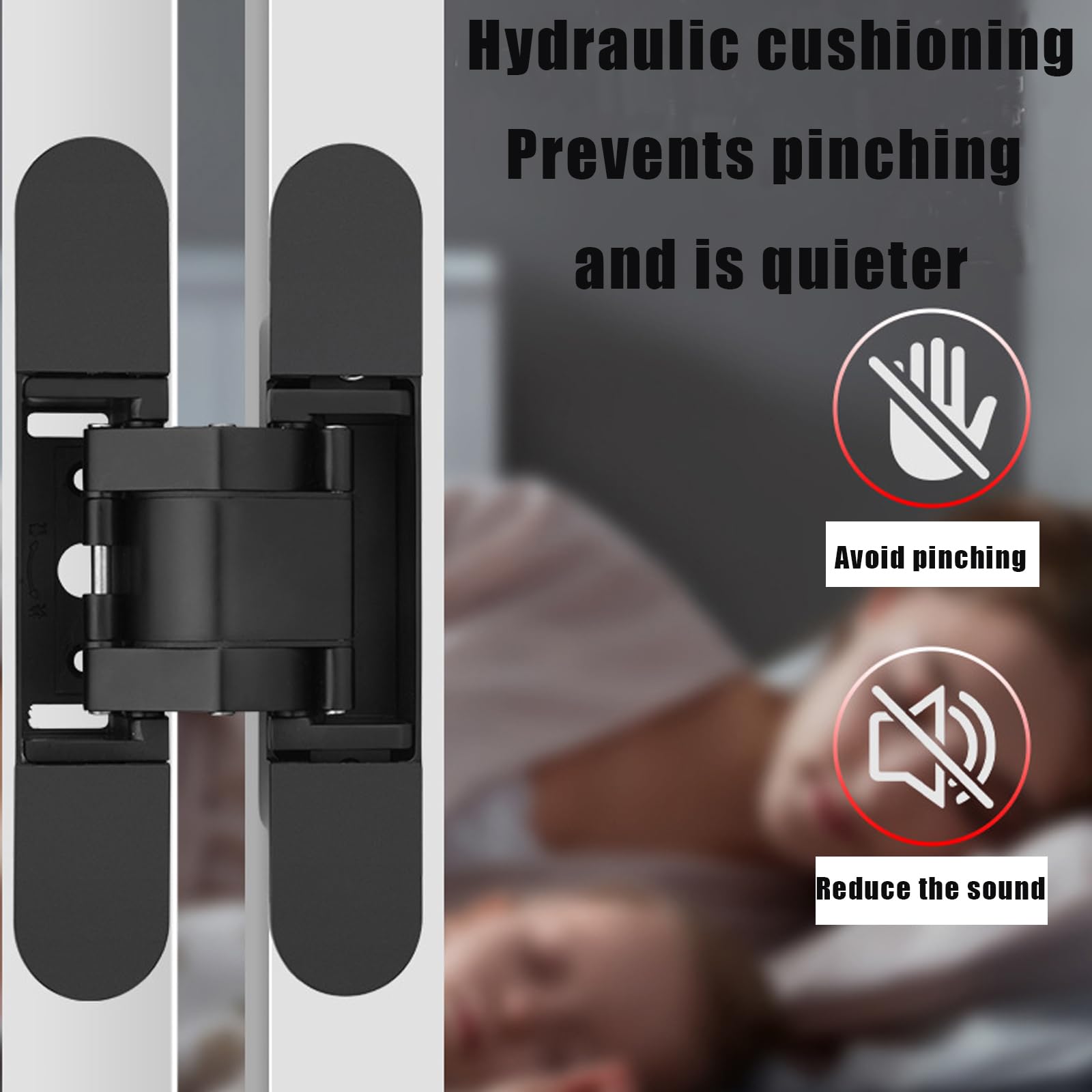 Cokritsm Hidden Door Hinges 7 inch Invisible Hinges for Doors 180 Degrees Concealed Door Hinges 3D Folding Door Hinge with Hex Wrench Screws for Wooden Door 80kg 2Pack - Image 4