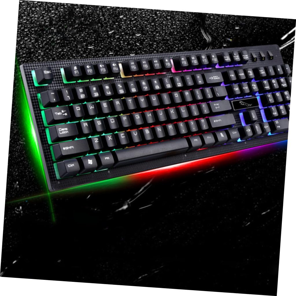 Set Tastiera e Mouse da Gioco Cablati USB Design Non Conflict, Resistente All'usura, Materiale Plastico, 104 Tasti, per Gamer in Uso Ufficio e Casa