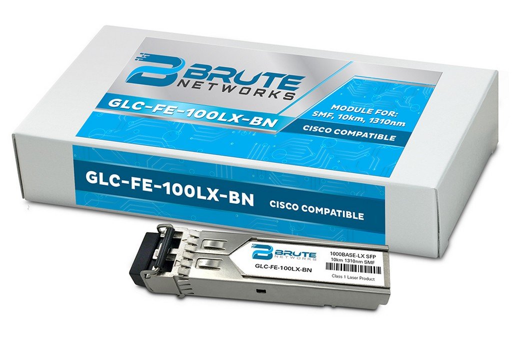 Brute Networks GLC-FE-100LX-BN - 100BASE-LX 10km SMF 1310nm SFP Transceiver (Compatible with OEM PN# GLC-FE-100LX)