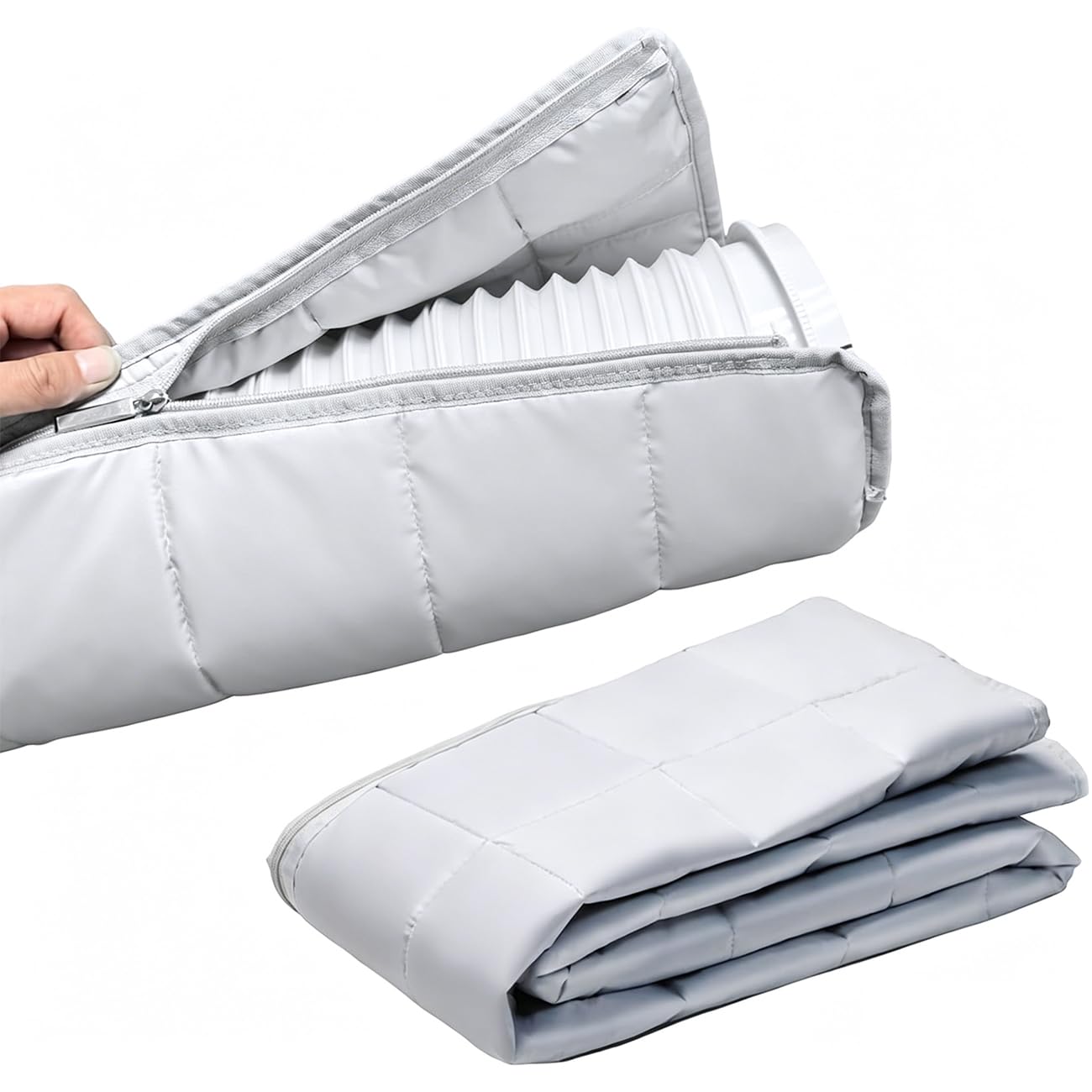 150 x 55 cm - Tuyau d'évacuation d'air - Accessoire pour climatisation portable - Housse de protection pour climatisation - Housse de protection pour climatisation et 5,9" (Style de fermeture éclair)