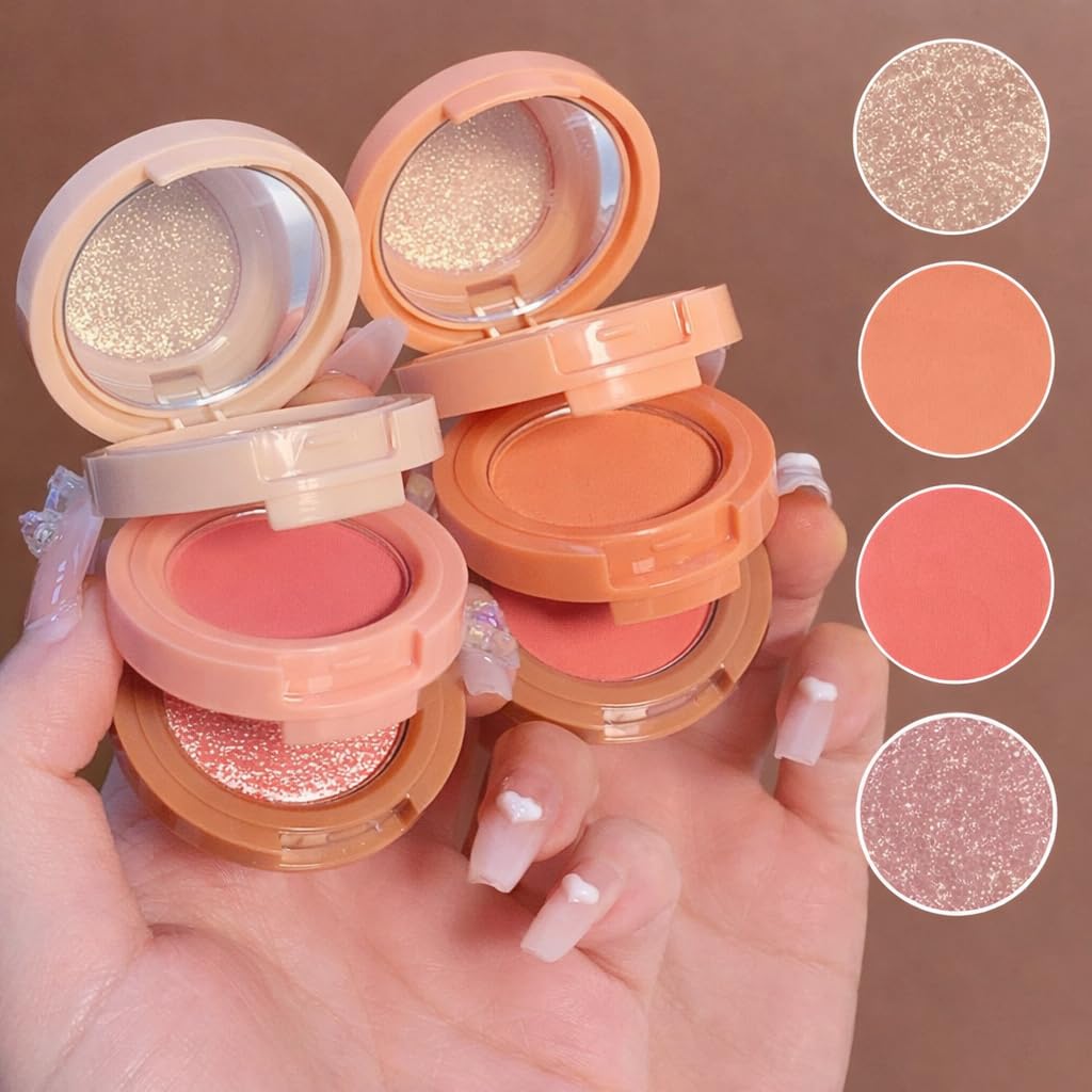 FACE FIRST 3-in-1 Multi-Makeup Palette – Shimmer Highlighter, Matte Blusher & Creamy Lip Tint | Long-Lasting & Blendable Face Glow Kit | Stackable Travel-Friendly Design with Mirror | Sun-Kissed Peach & Rose Pink Combo (SHADES 1 AND 2) PACK OF 2-image-35