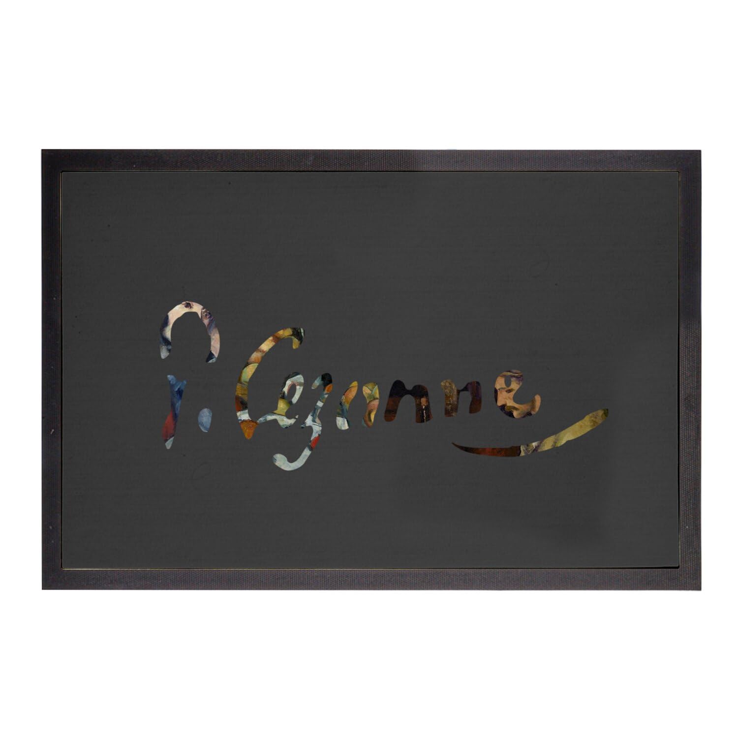 Paillasson noir Cezanne peinture célèbre tapis entrée 60x40cm