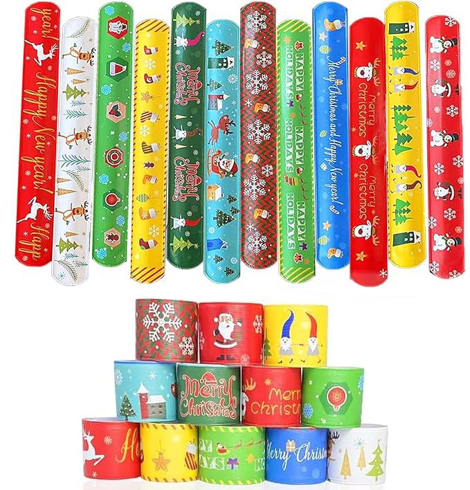 48 Bracelets Claquettes + 12 Sacs Cadeaux Thème Cirque Carnaval - Lot Fête Enfants Anniversaire Style Mexicain Coloré