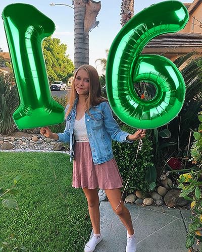 Image of Number 7 Balloons Birthday Decorations, 40In Green Balloons for Men Women | Eye-catching Appearance, Perfect Decorative Centerpieces, Convenient Self-sealing Structure, Widely for Various Occasions