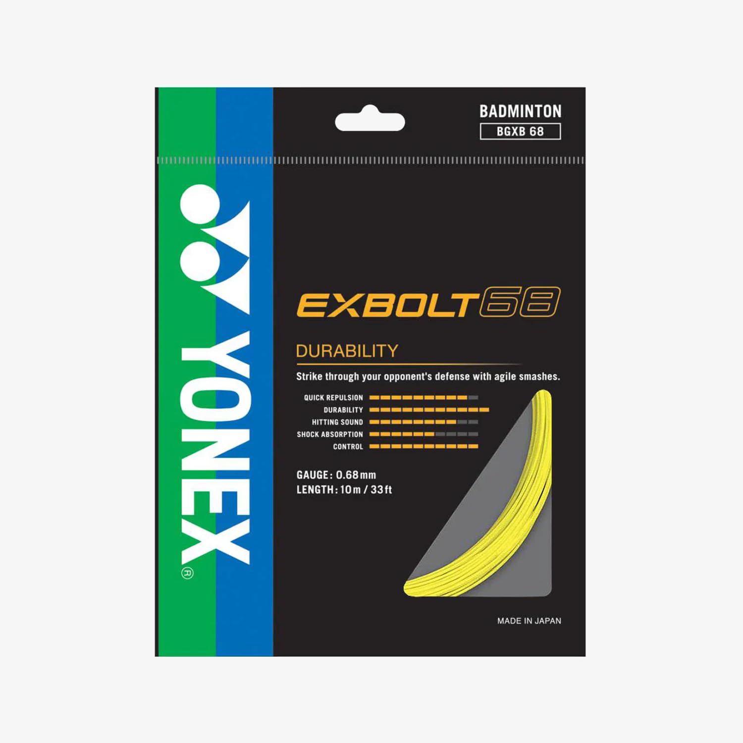 YONEX Exbolt 68 Badminton String (Yellow)