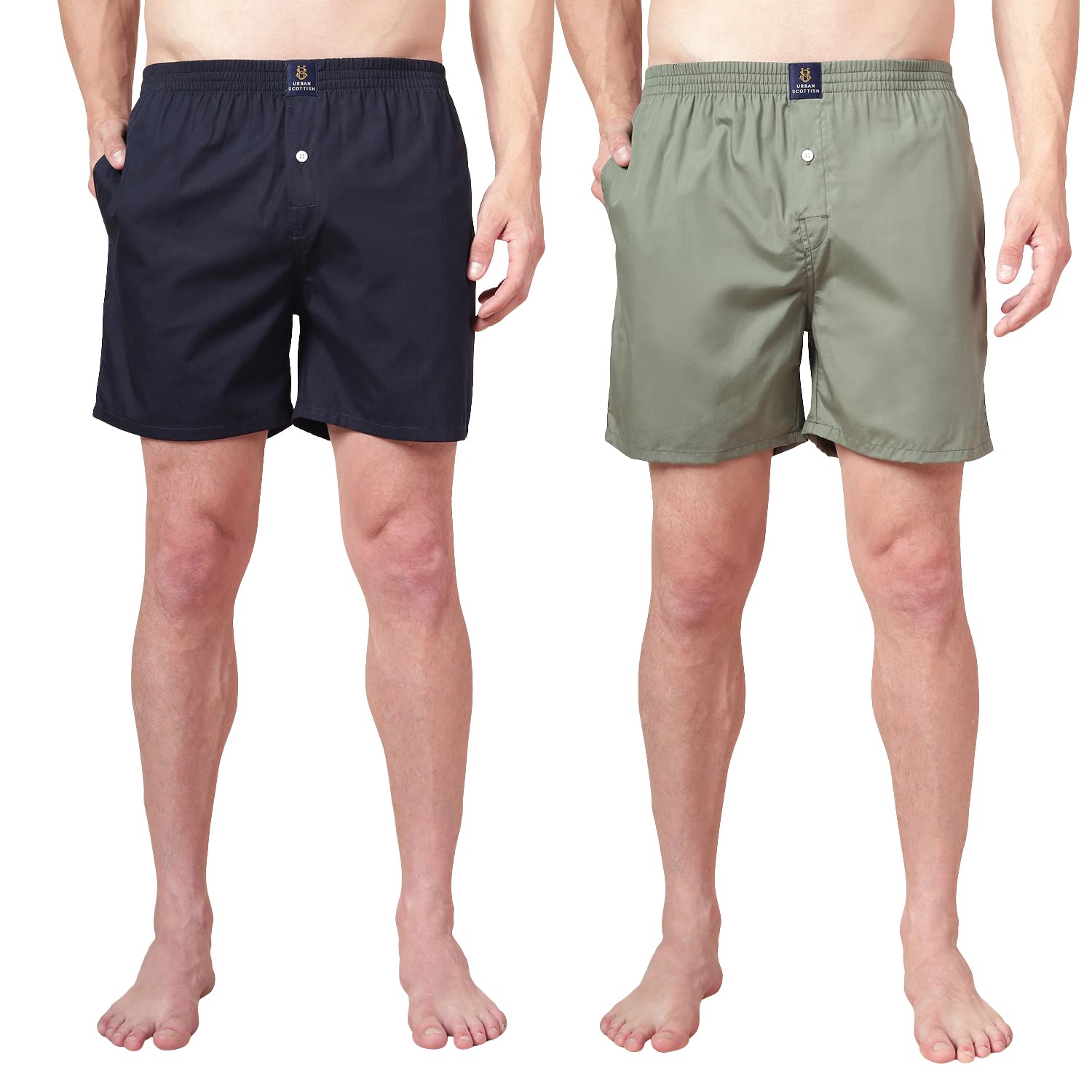 urban scottish Men’s 100% Cotton Solid Boxers Shorts with Side Pockets (Pack of 2) (USB-01-03-XXL)-picture-38