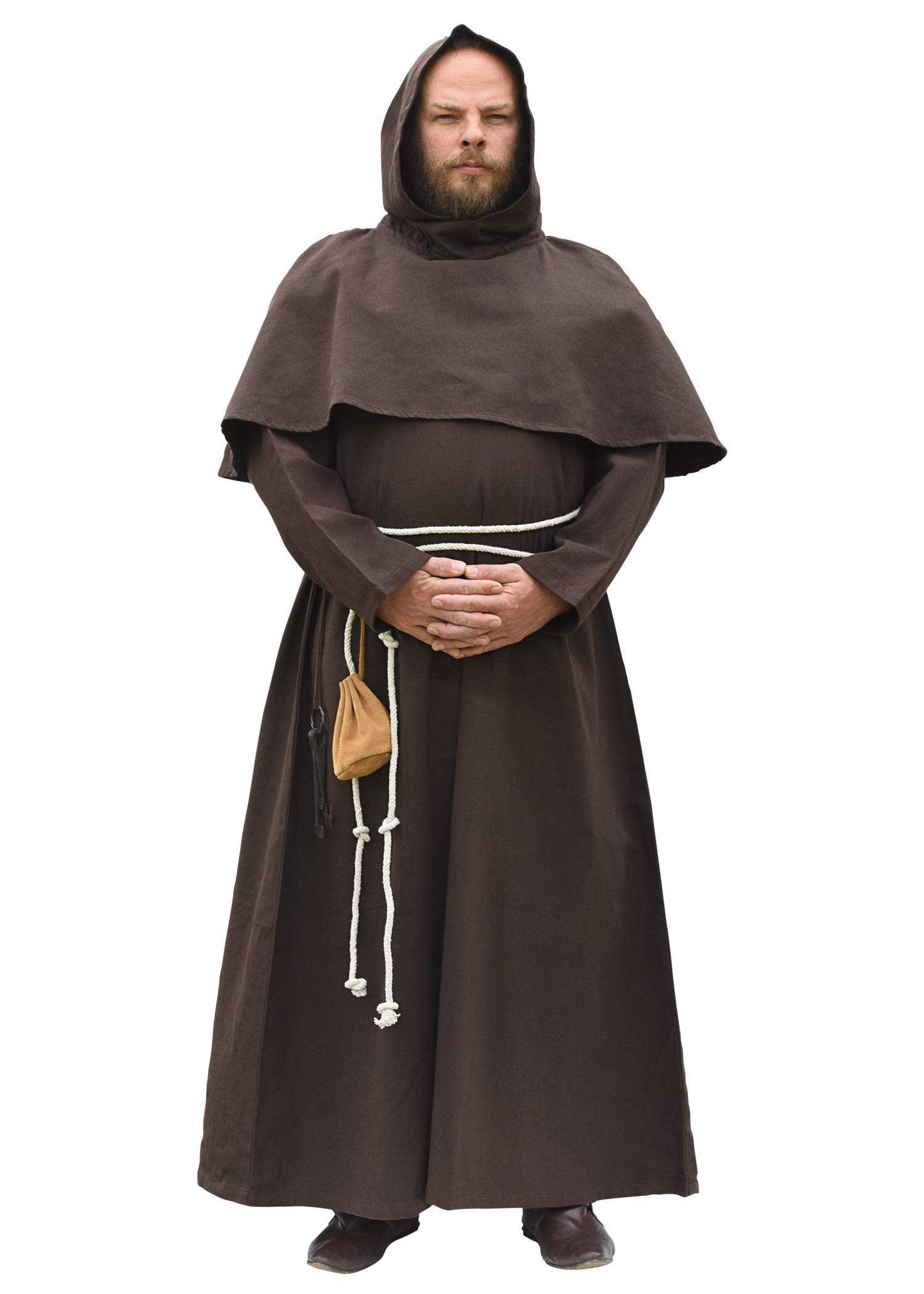 Battle-Merchant Benedikt - Monk’s Habit with Hood and Cord - Medieval Costume, LARP