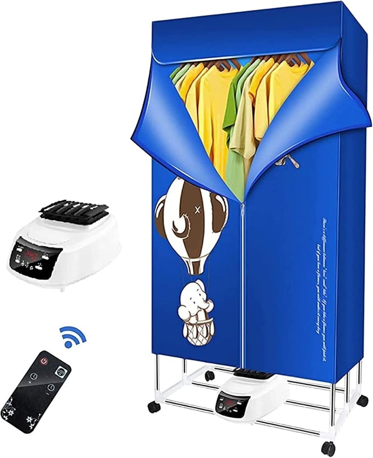 Clothes Dryer - Clothes Airer Electric, Dry Buddy (Remote Control), Clothes Drying Rack Indoor Energy Saving Clothes Airer Drying Wardrobe Digital Automatic Timer