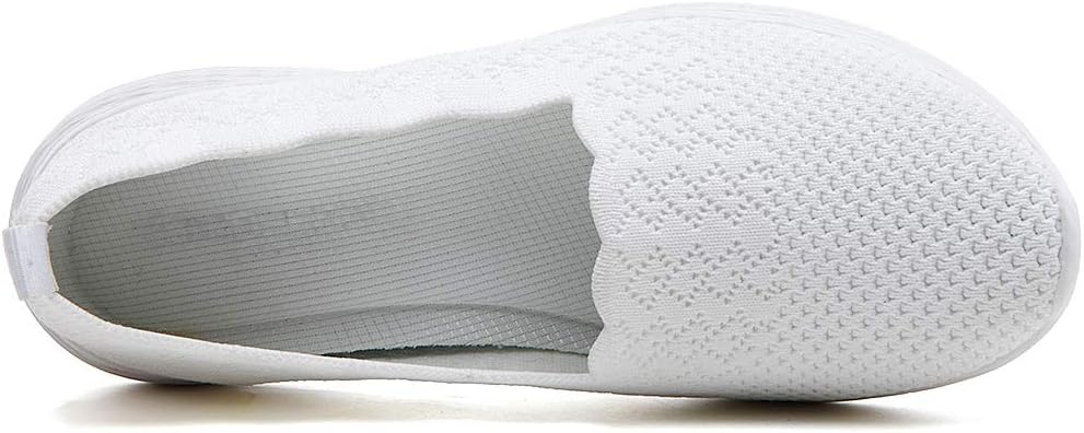 poemlady Women's Slip on Loafer Shoes - Mesh Casual Ballet Flat Nurse Walking Sneakers Knit Round Toe Casual Memory Foam Shoes - Image 5