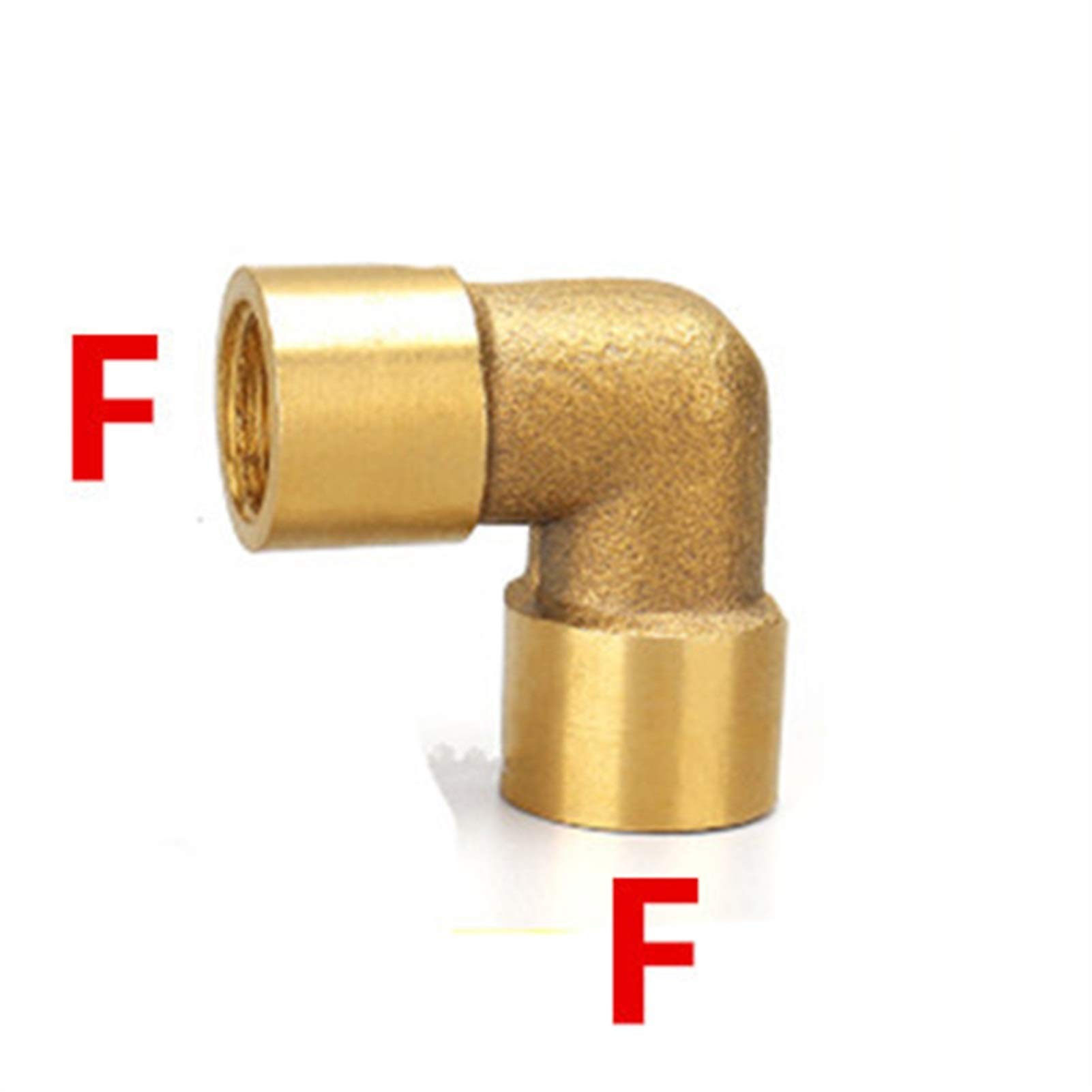 Qinlu-Brass Connector Hose Fitting 90 Deg Brass Elbow Pipe Fitting Connector Coupler For Water Fuel Copper Adapter, 1/8