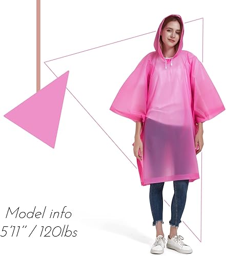 Miniatura 2 de ANTVEE Ponchos de lluvia para mujeres y hombres (paquete de 2) con capucha con cordón para adultos