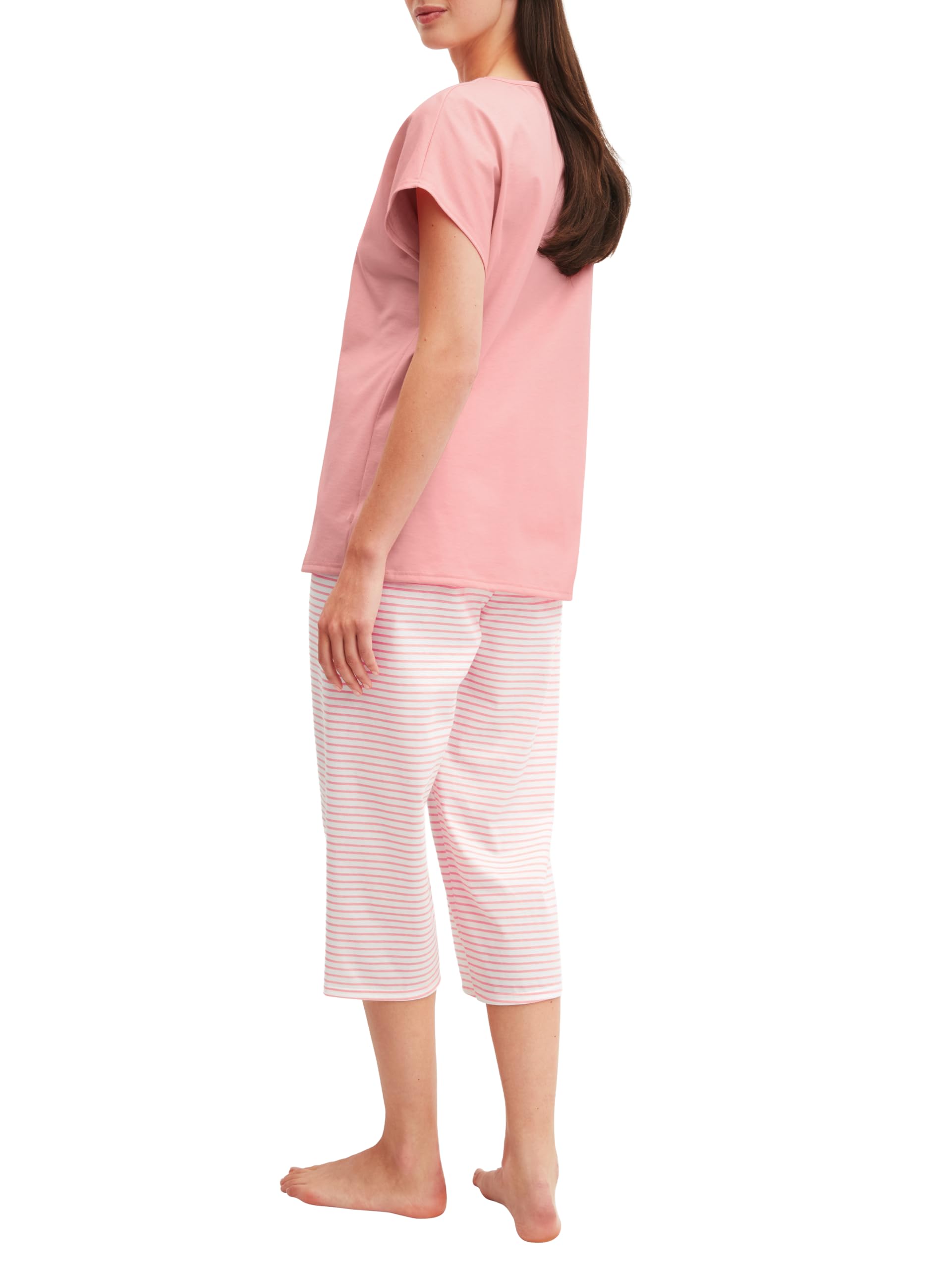 CALIDA Lovely Nights Capri-Pyjama Damen | Schlafanzug aus 100% Baumwolle, hautfreundlich, atmungsaktiv, pflegeleicht