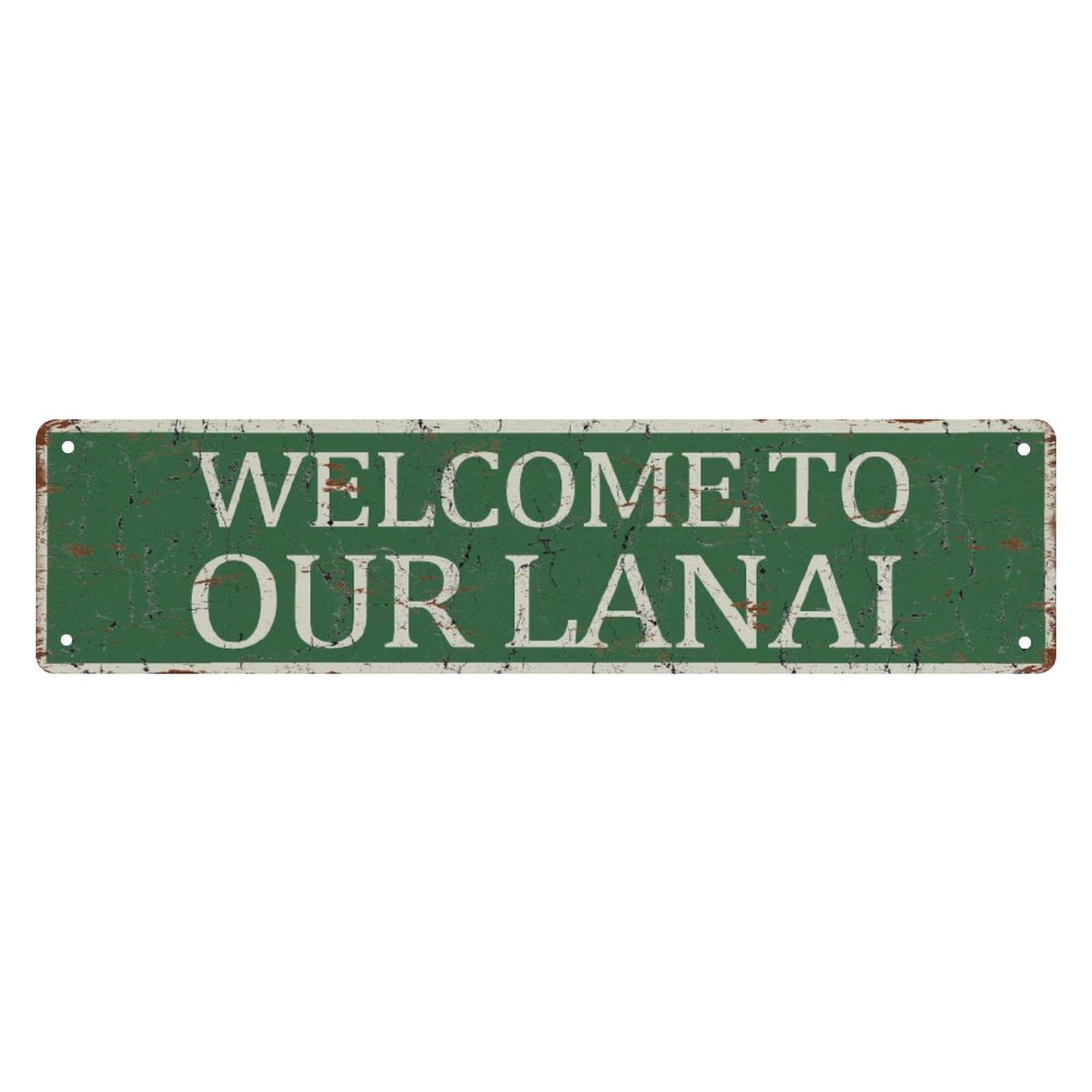 Welcome To Our Lanai Street Sign,Quality Metal Sign For Farm House Garage Wall Decor 4x16 Inch