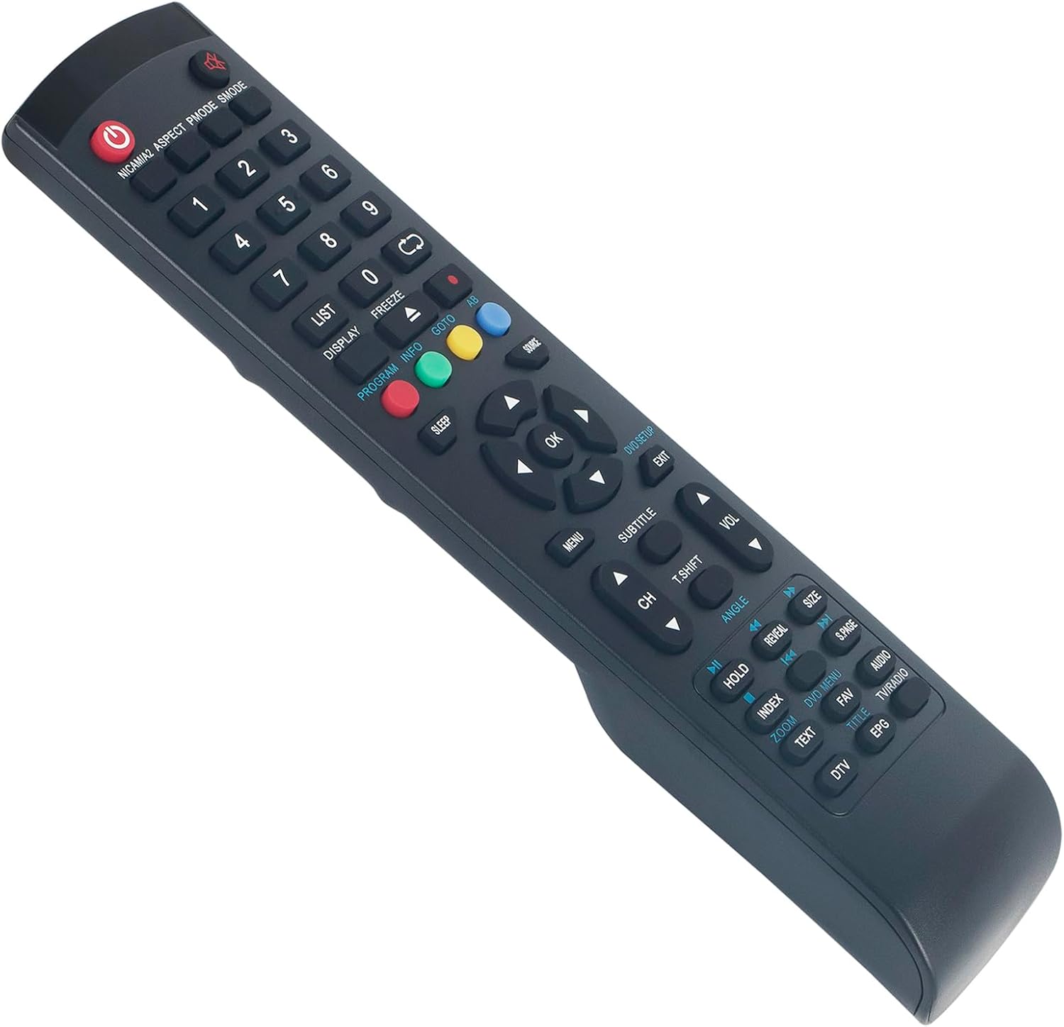 ALLIMITY Replacement Remote Control, top-down view showing all buttons