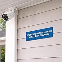 Vista 5 de Signs ByLITA Basic Property - Señal de video bajo vigilancia de 24 horas (plata cepillada) - Mediano