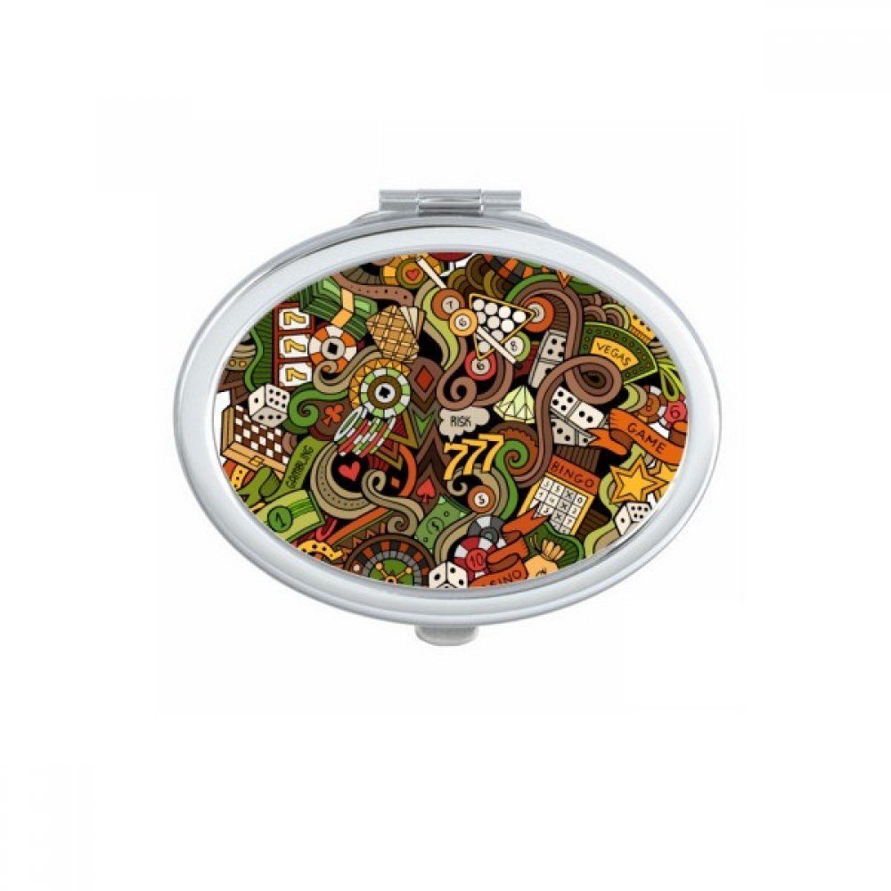 Miroir de poche poker et casino compact de forme ovale