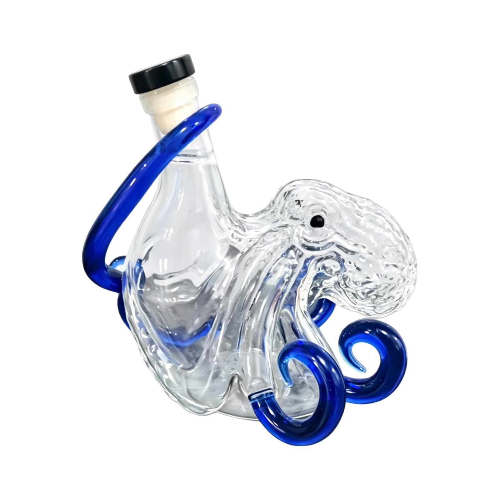 MALSSE Glass Liquid Container Octopuses Whiskeys Bottle Ergonomic Handle Liquor Dispenser for Party and Gatherings Artistic Liquor Container
