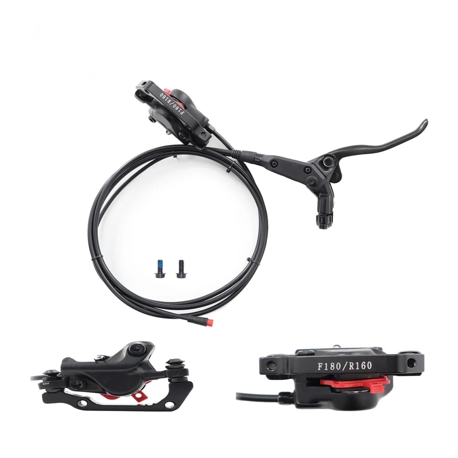 Juego de Frenos de Disco hidráulico para Bicicleta, 2 pistones, Bicicleta, Scooter, MTB, Tubo de Aceite Delantero y Trasero de 950mm y 1650mm