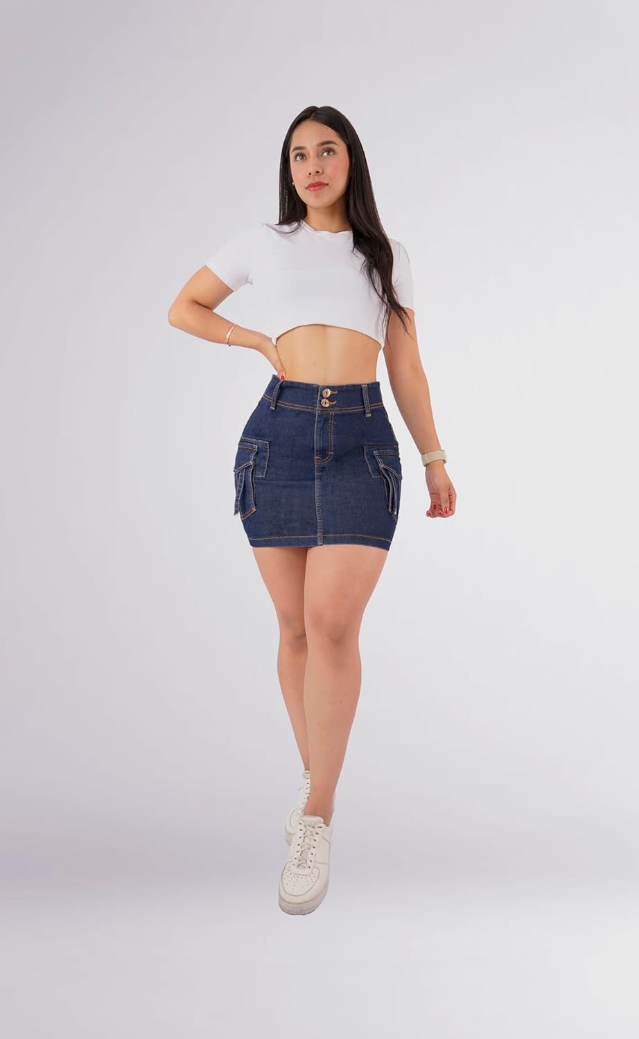 sea brazil Women's Mini Denim Skirts Sexy Short Jean Skirt Irregular with Pockets