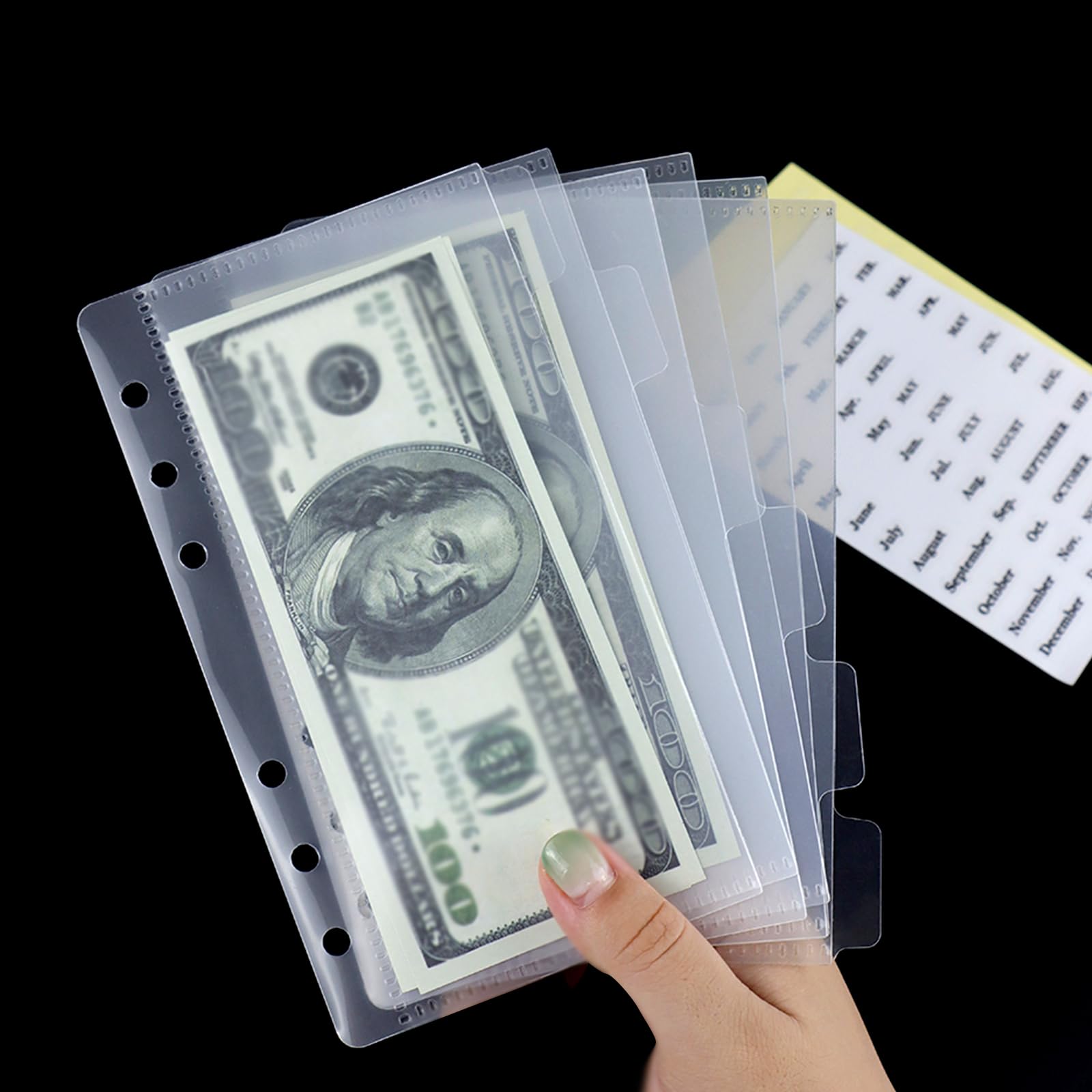 Intercalaires A6 Transparents 6 Onglets Sans Fermeture - Pour Classeur Budgétisation 6 Anneaux