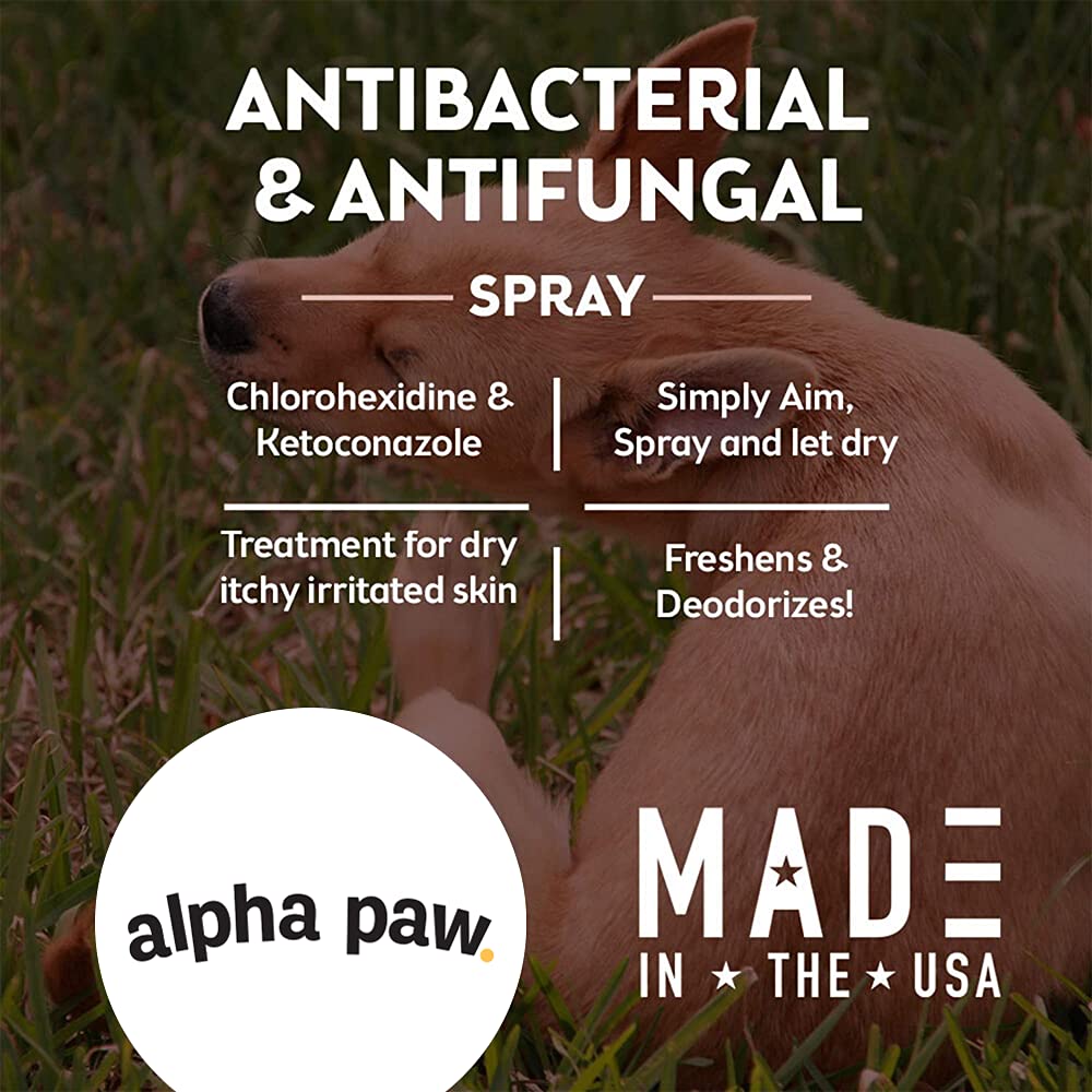 Smiling Paws Pets Advanced Chlorhexidine & Ketoconazole Spray for Cats & Dogs Skin Allergy