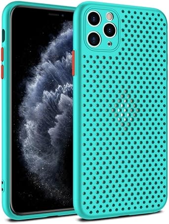 Breathable Cooling Soft Silicone Case for iPhone 14 13 12 11 Pro XS Max Mini X XR 6S 8 7 Plus Ultra-Thin Heat Dissipation Cover,Sky Blue,for iPhone XR