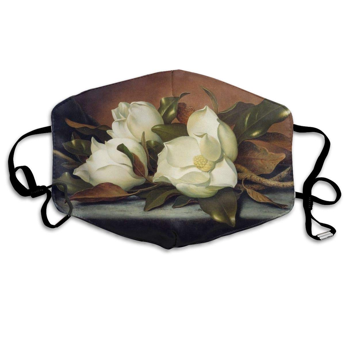 NiYoung Comfortable Face Mouth Cover for Men Women, Washeable Reusable Anti Dust Face M-A-SKS Cover with Ear Loops, Giant Magnolias Flowers Painting