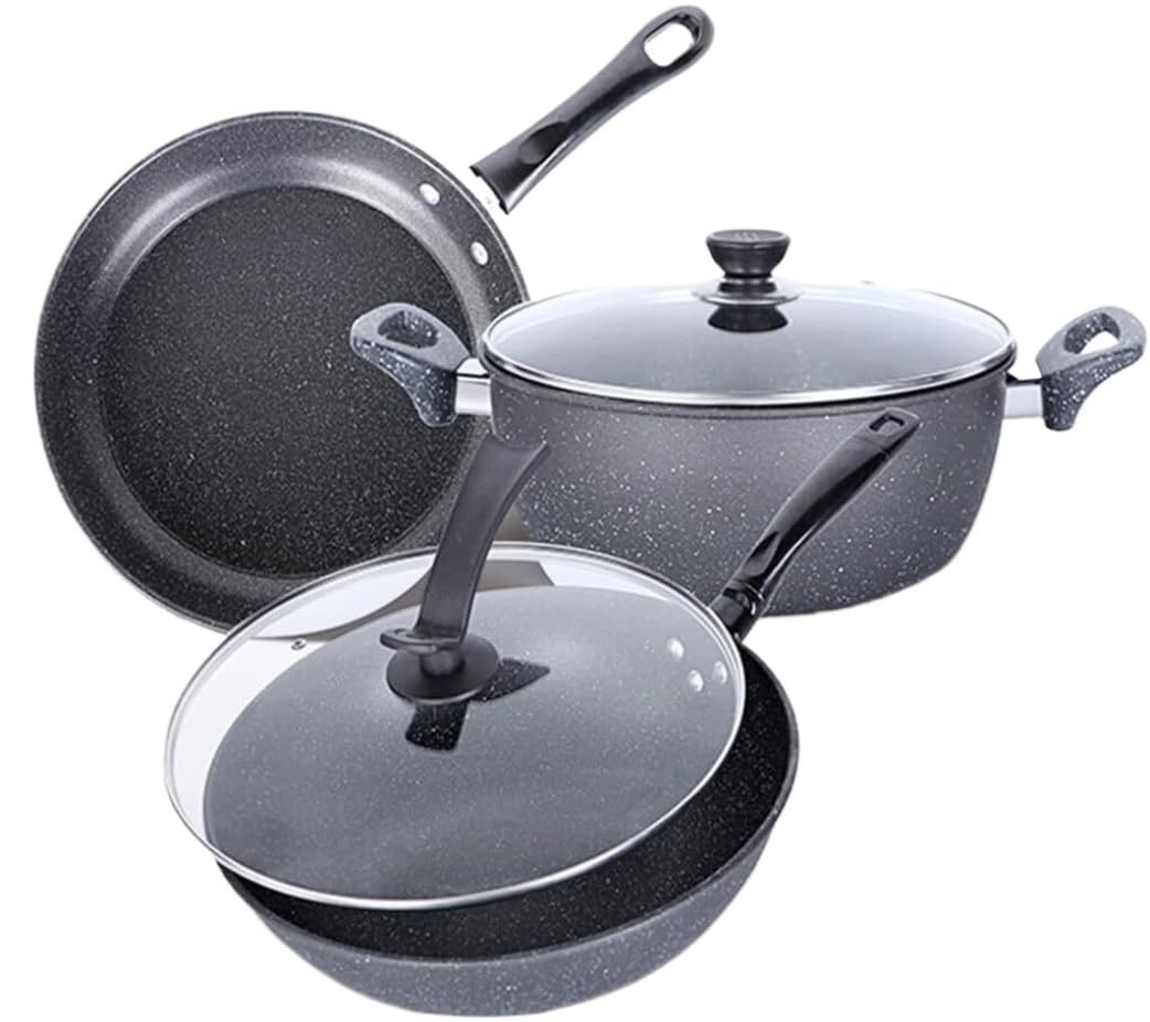 Kochgeschirr Set 3 Pcs Kochgeschirr Set Braten Pan Suppe Topf Wok Antihaft-Pfanne Kochen Küche Küchen
