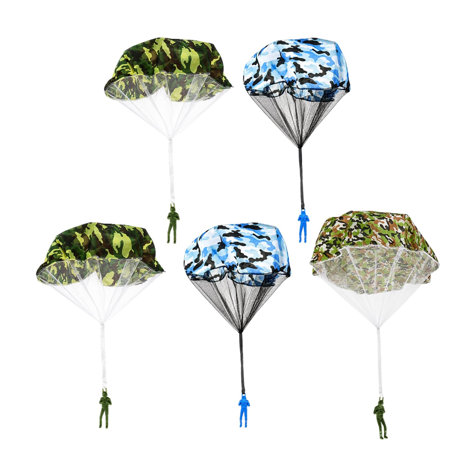 QhgPnt 5Pcs Parachute Toys for Kids, Hand Throwing Play Parachute, Interesting Outdoor Parachute Gifts Creative Game Outdoor Parachutes, Flying Games Soldiers for Boys Girls and Family,Play Outdoors