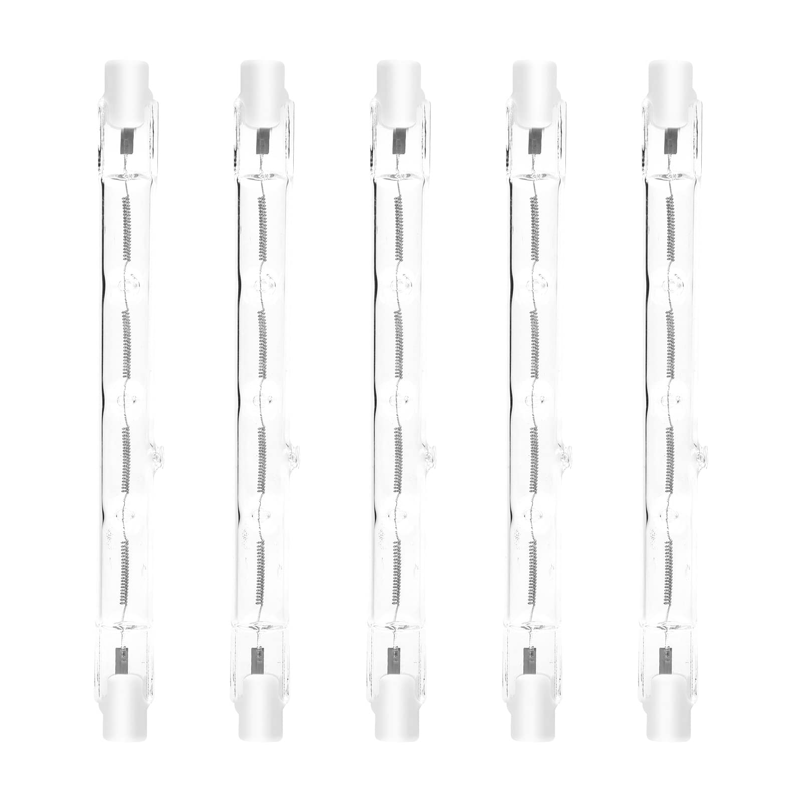DoRightR7s Linear Halogen Dimmable Light Bulb 118mm 300W, J118 J Type Double Ended Base Floodlight Bulbs Super Bright Slim Reflector Lamps Warm White 2800K 5900LM 360 Degree Beam Angle 240V(5-Pack)