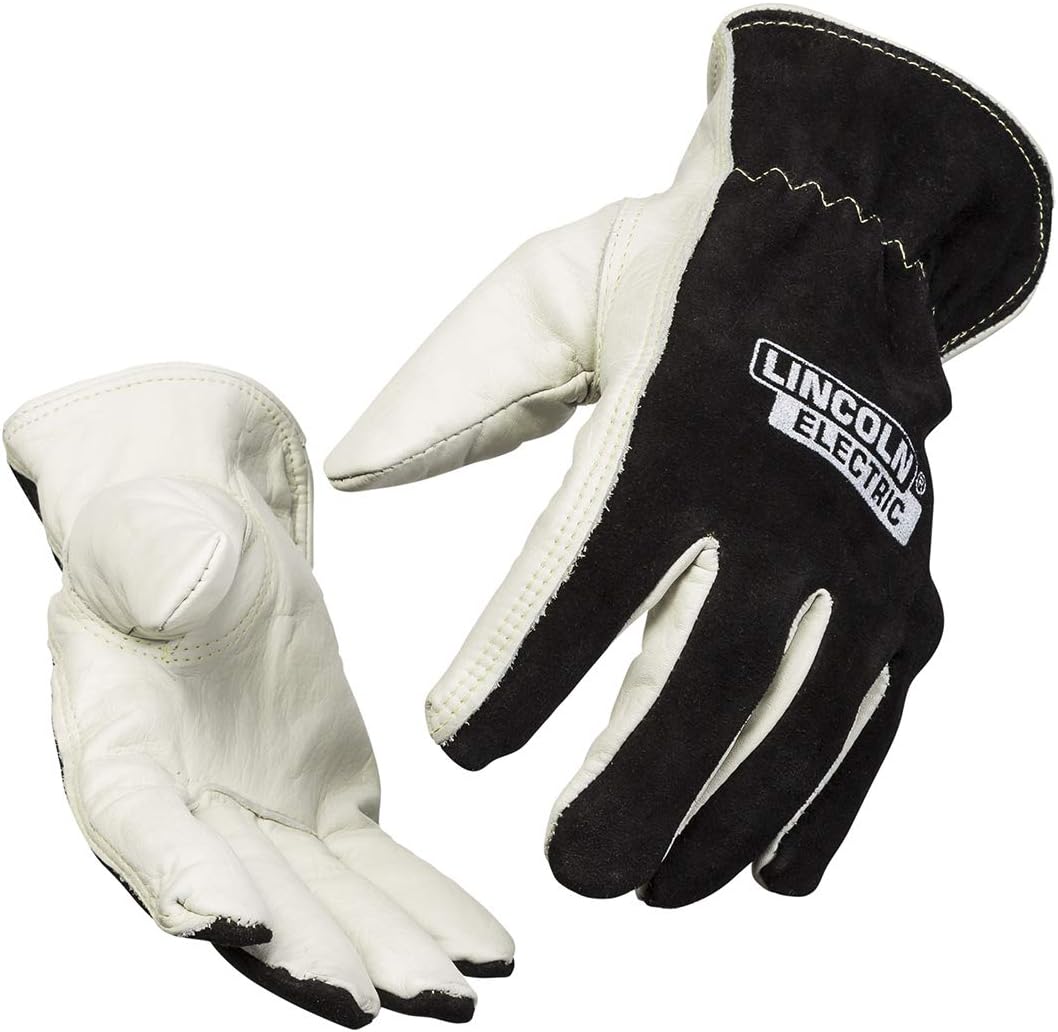 Welders Leather Drivers Gloves | Top Grain & Split Leather | Cotton Liner | Large | K3770-L, White