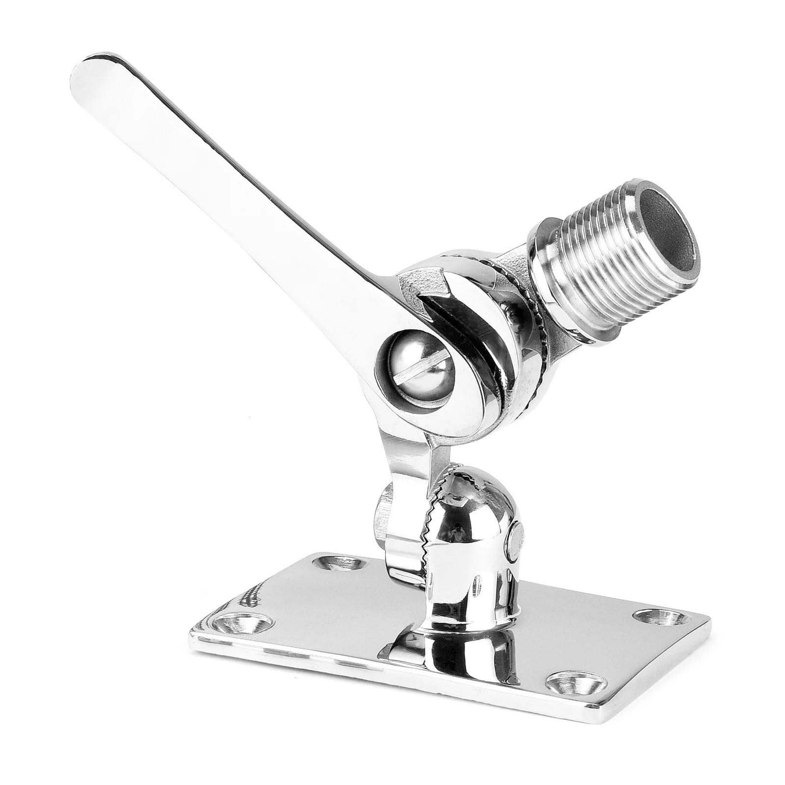 Morskie uchwyty do anten VHF, regulowana podstawa ze stali nierdzewnej 316. Uchwyt do anteny VHF do łodzi, w zestawie śruby montażowe.