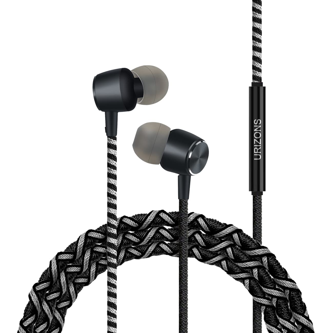 Écouteurs Intra-Auriculaires coloré tressé - 3,5mm avec Isolation phonique et Micro, Son des Basses, contrôle du Volume, léger, Compatible avec iPhone, iPad, MP3 Samsung