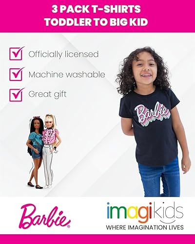 Miniatura 2 de Barbie Paquete de 3 camisetas para niñas de niños pequeños a grandes