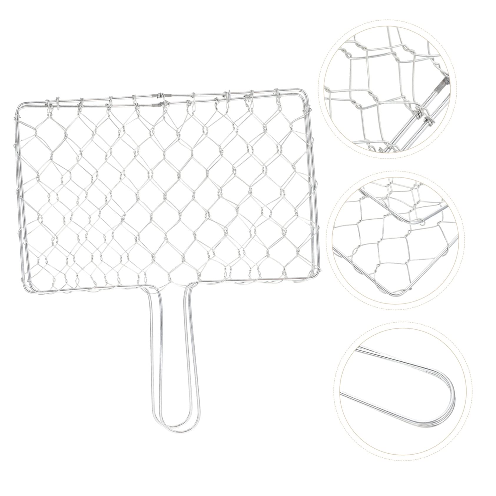 POPETPOP Household Grill Basket Iron Barbecue Rack Fish Grill Basket Heat-resistant for Outdoor Activities