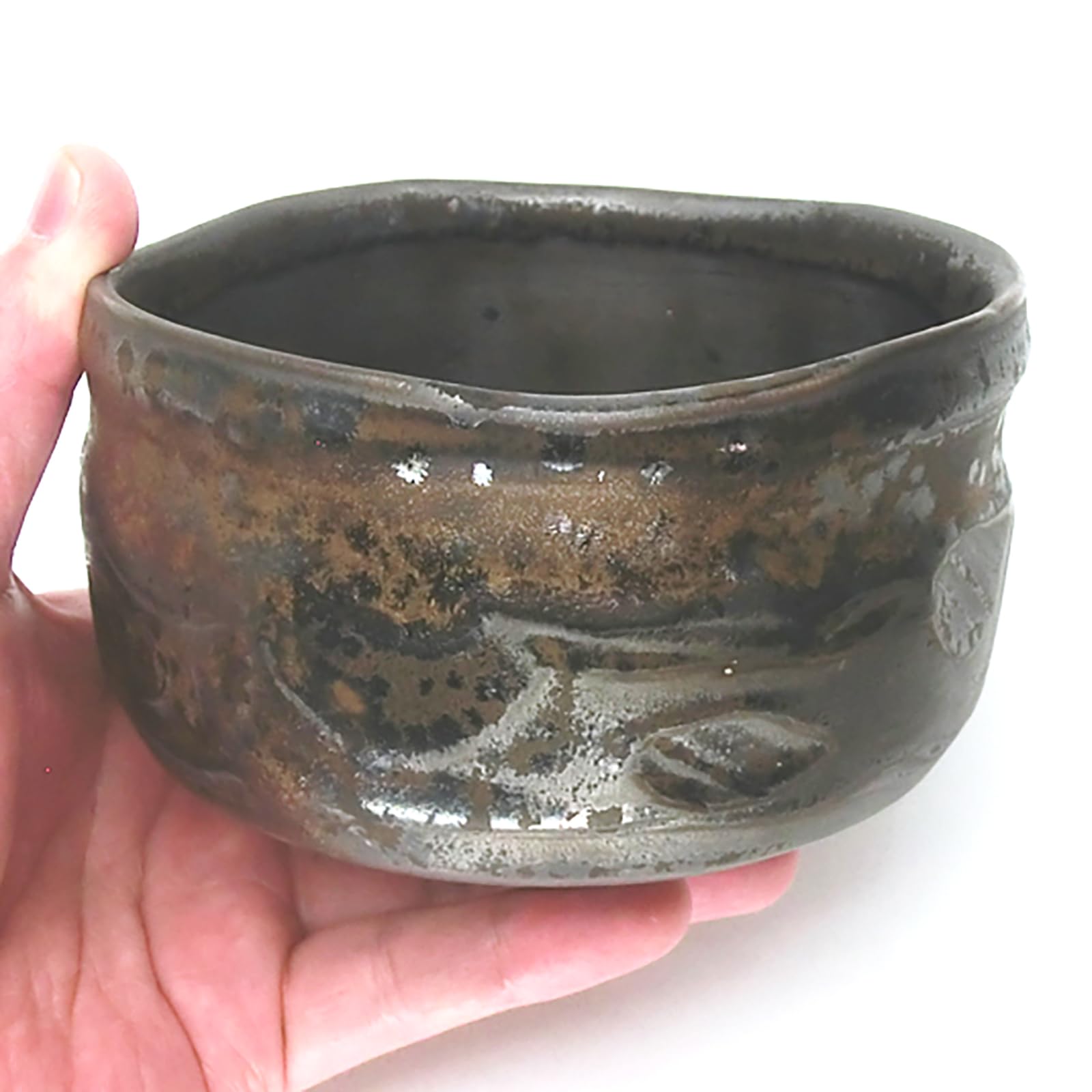 Amazon｜美濃焼 抹茶碗 ギフトセット 木箱入 窯変釉薬 金麗 茶色 約