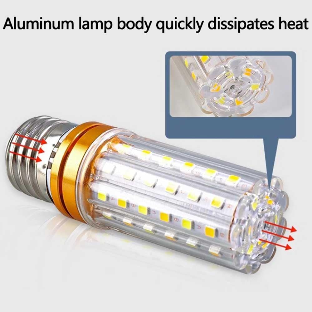 Paquete de 10 bombillas LED de maíz E27 superbrillantes de 20 W, bombilla de lámpara de bajo consumo E27, no regulable, 2000 lm, blanco frío 6000 K, fuente de luz colgante de luz de cambio de t
