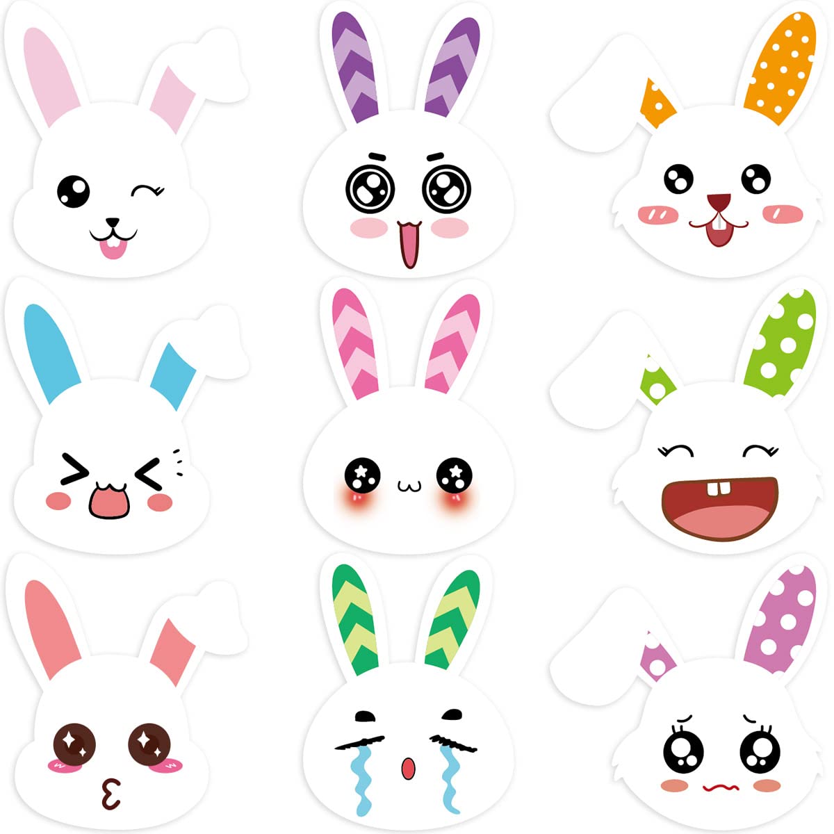 FANCY LAND Easter Bunny Stickers for Easter Decorations 500Pcs Per Roll for Kids