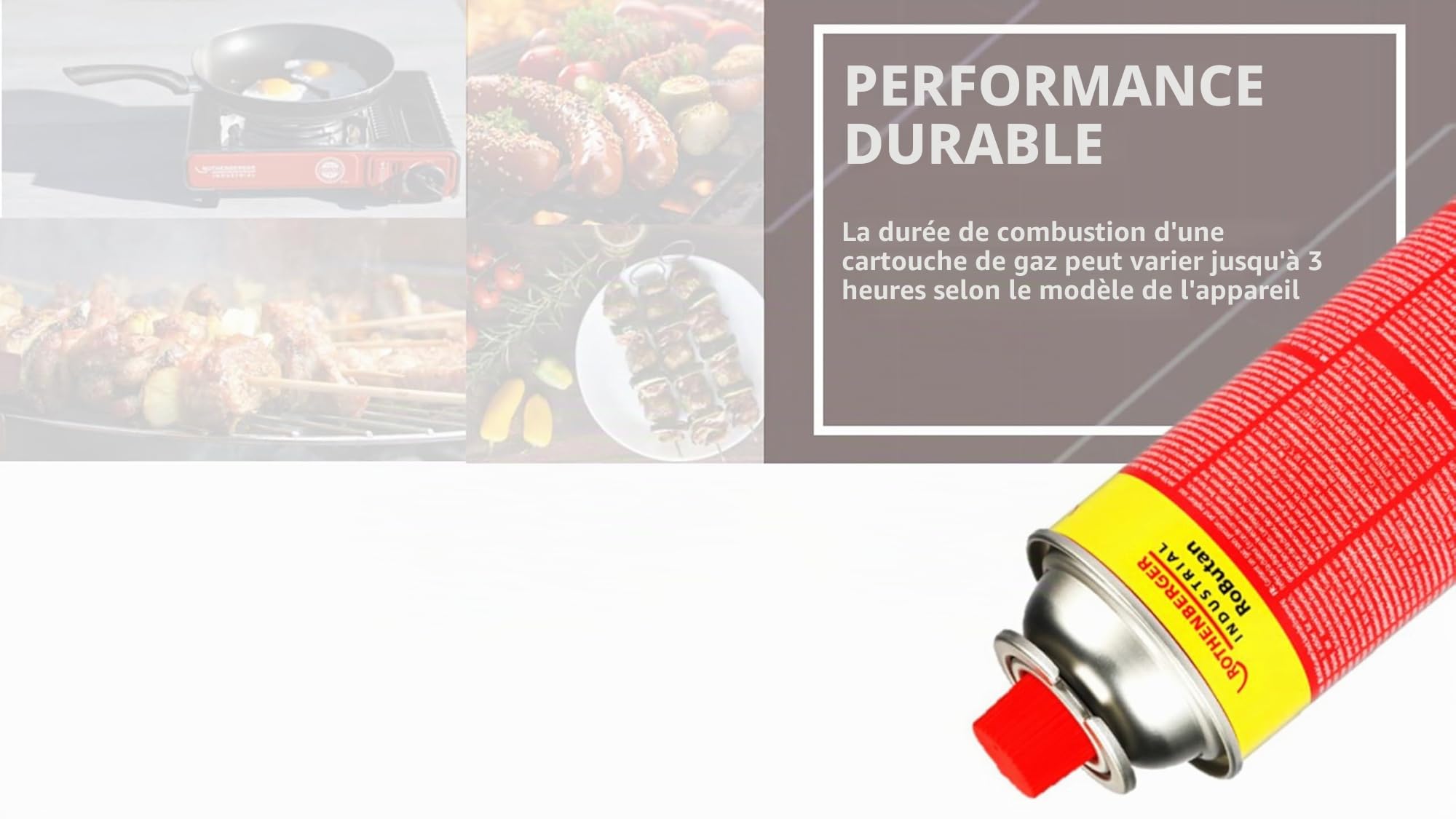 ROTHENBERGER Industrial Cartouche de gaz RoButan 220 g / 393 ml, fermeture à baïonnette, MSF-1A, cartouche de valve gaz pour réchaud de camping extérieur, désherbeur, 1500003504