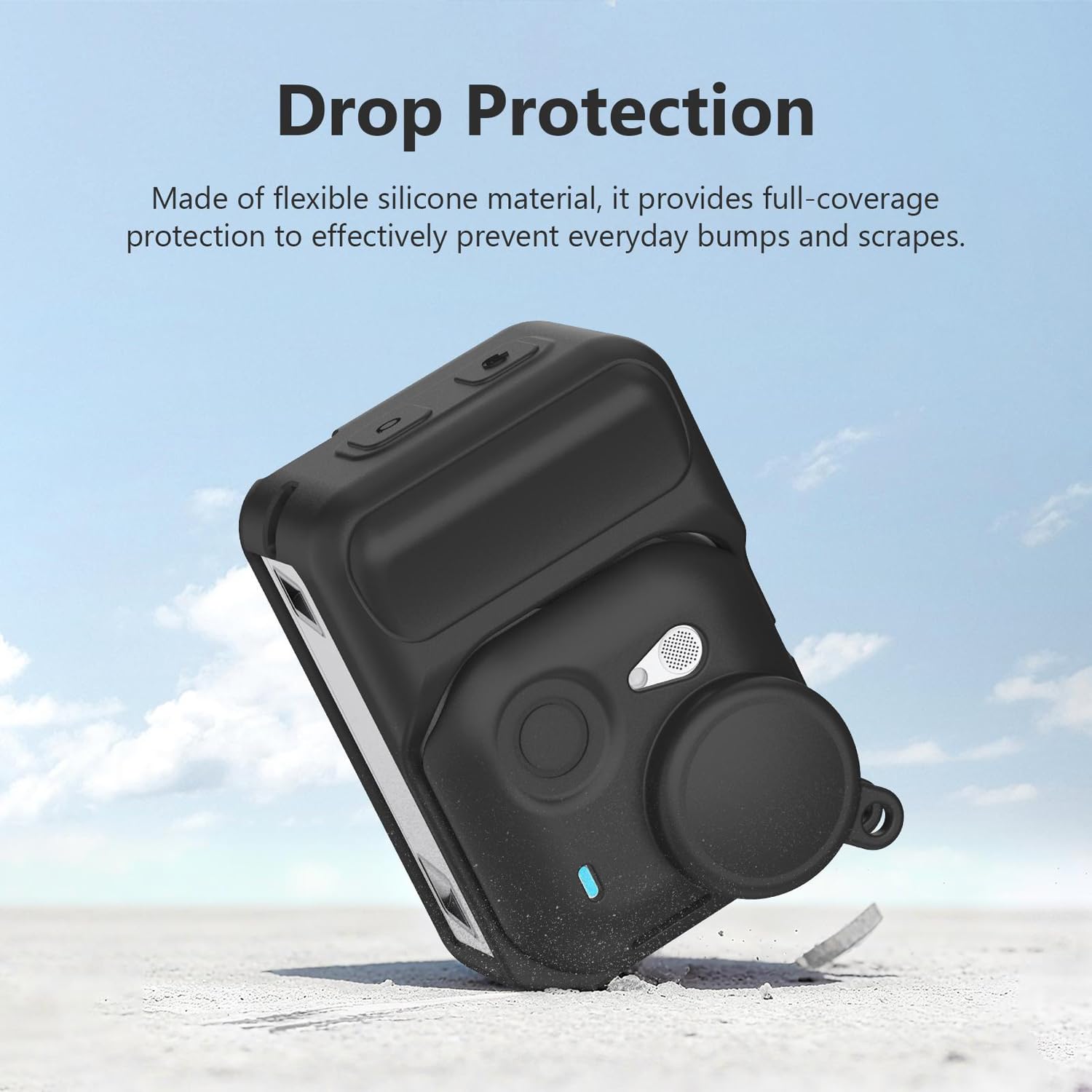 PULUZ Pokrowiec ochronny do Insta360 GO Ultra Action Pod, silikonowa osłona z paskiem, akcesoria do samodzielnej kamery Insta 360 GO Ultra