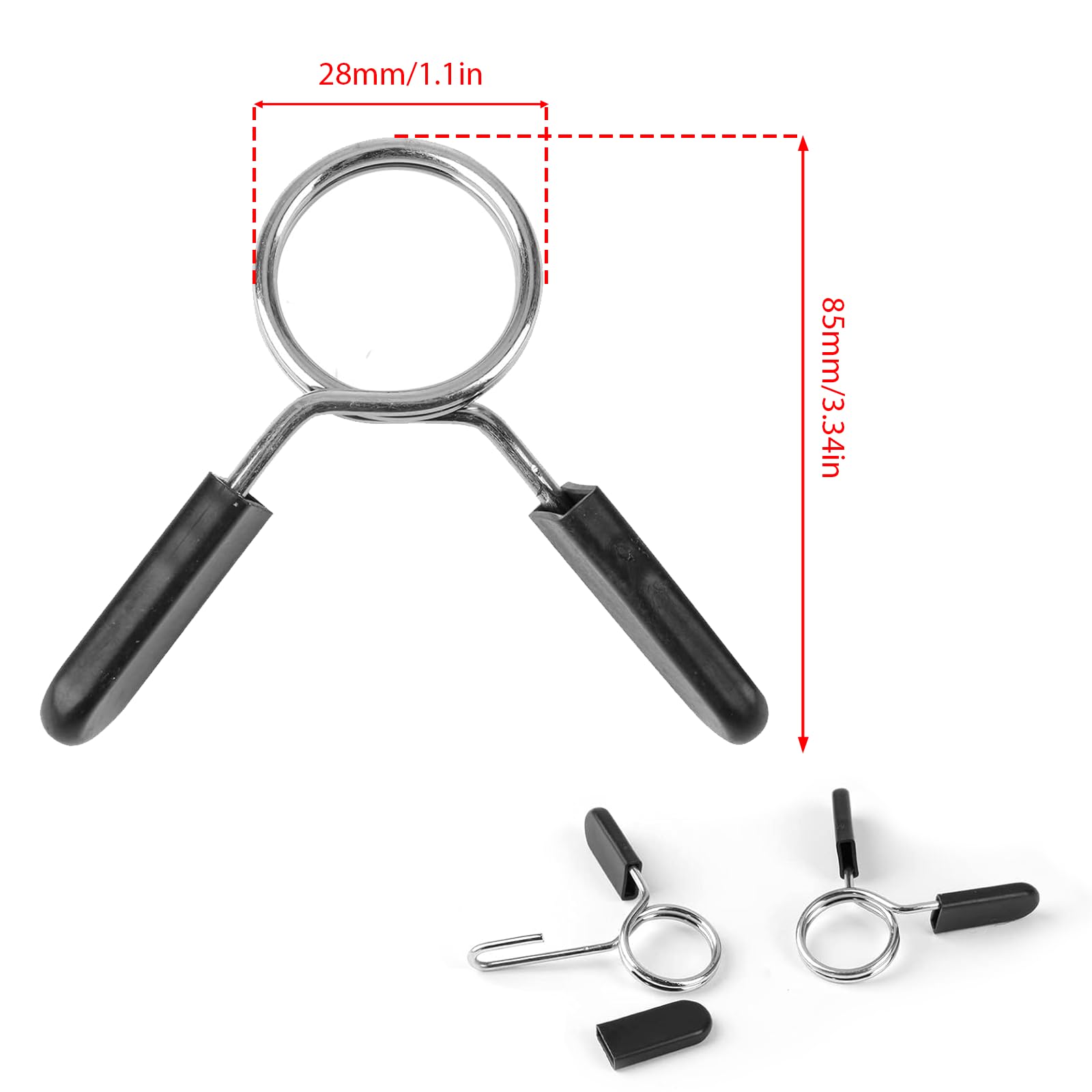 4 Clip A Molla Per Bilanciere Olimpico - Morsetti Antiscivolo Per Sollevamento Pesi E Fitness - Foto 5