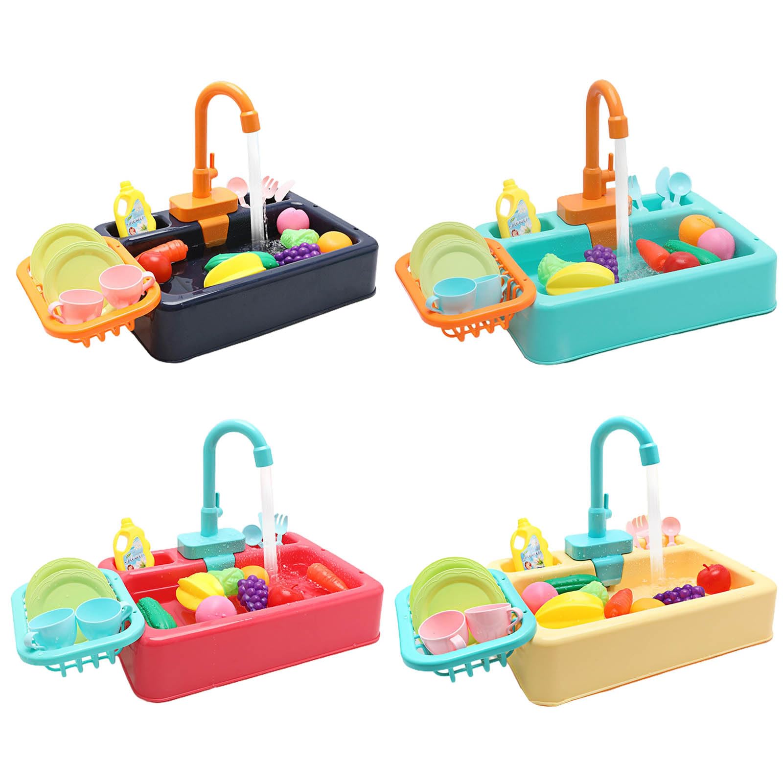 Lavandino da Cucina Giocattolo per Lavare i Piatti con Acqua Corrente - Casa Giocattolo per Ruoli - Gioco di Lavaggio Piatti