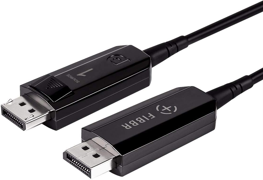 FIBBR Fiber DP to DP Cable, Male to Male dp Cable 32Gbps High Speed 8k@60hz 4K@144hz DisplayPort to DisplayPort Cable,dp 1.4 Cable 164ft