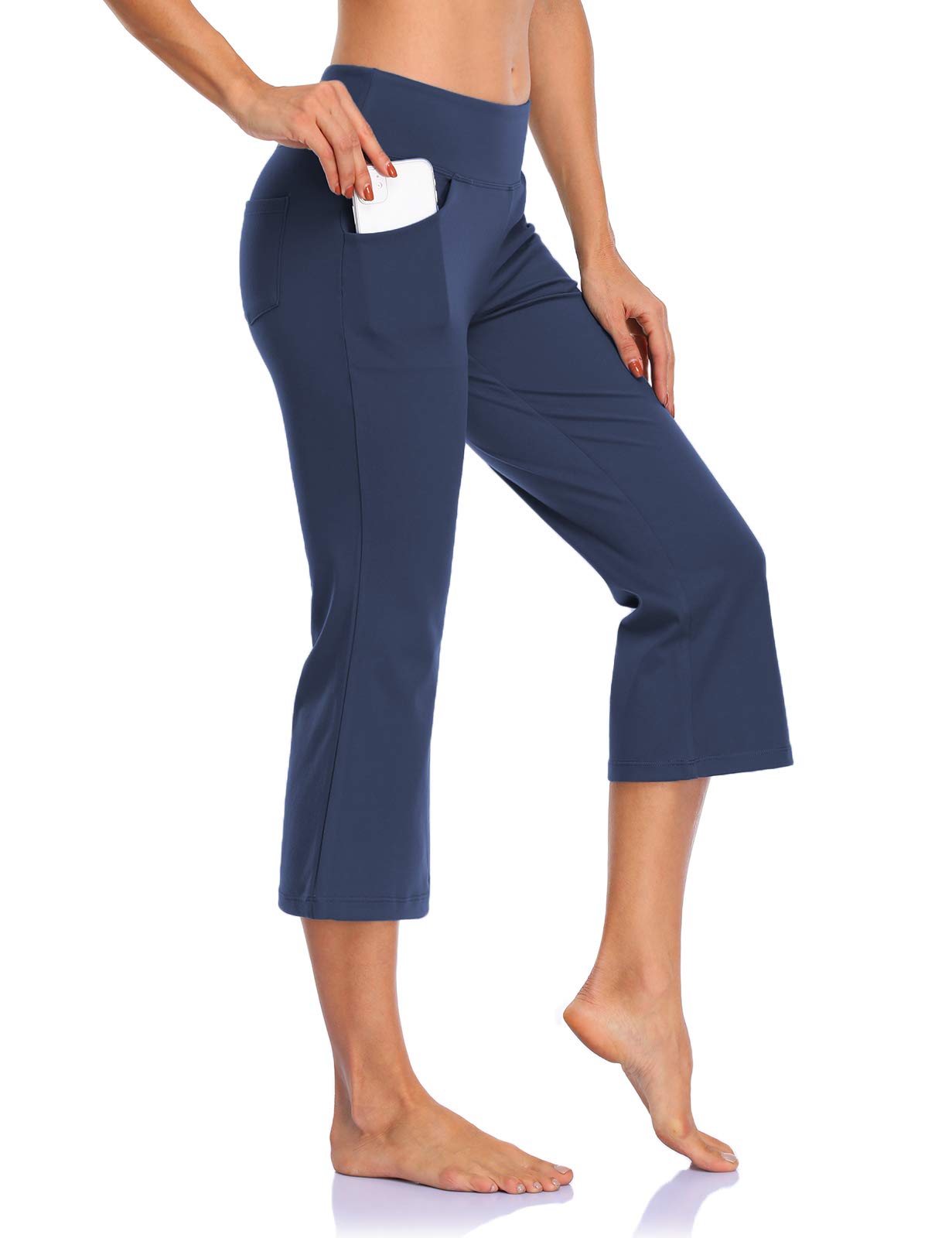 MOVE BEYOND Donna Pantaloni e Pinocchietti Bootleg da Yoga con 4 Tasche a Vita Alta Controllo di Pancia