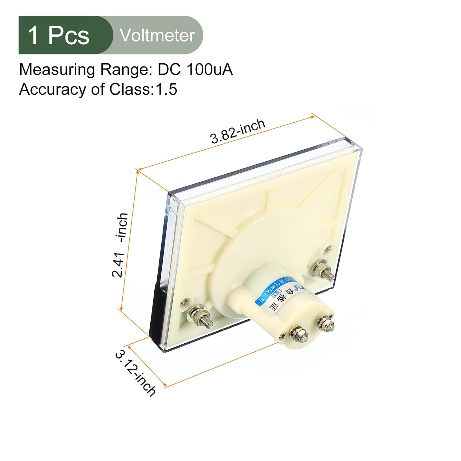 YOKIVE Analog Panel Ammeter, 44C2-100UA Ampere Meter Current Tester, Great for Office, Art, Home, Daily Use (DC 0-100uA)