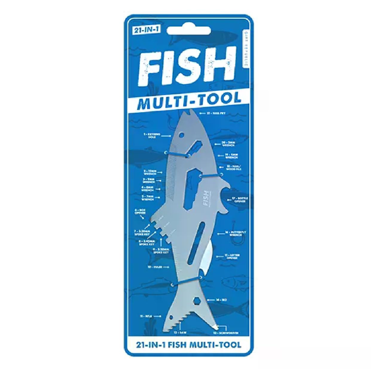 Gift Republic Men's Fish -Tool – 21-In-1 Fisherman’s Gadget