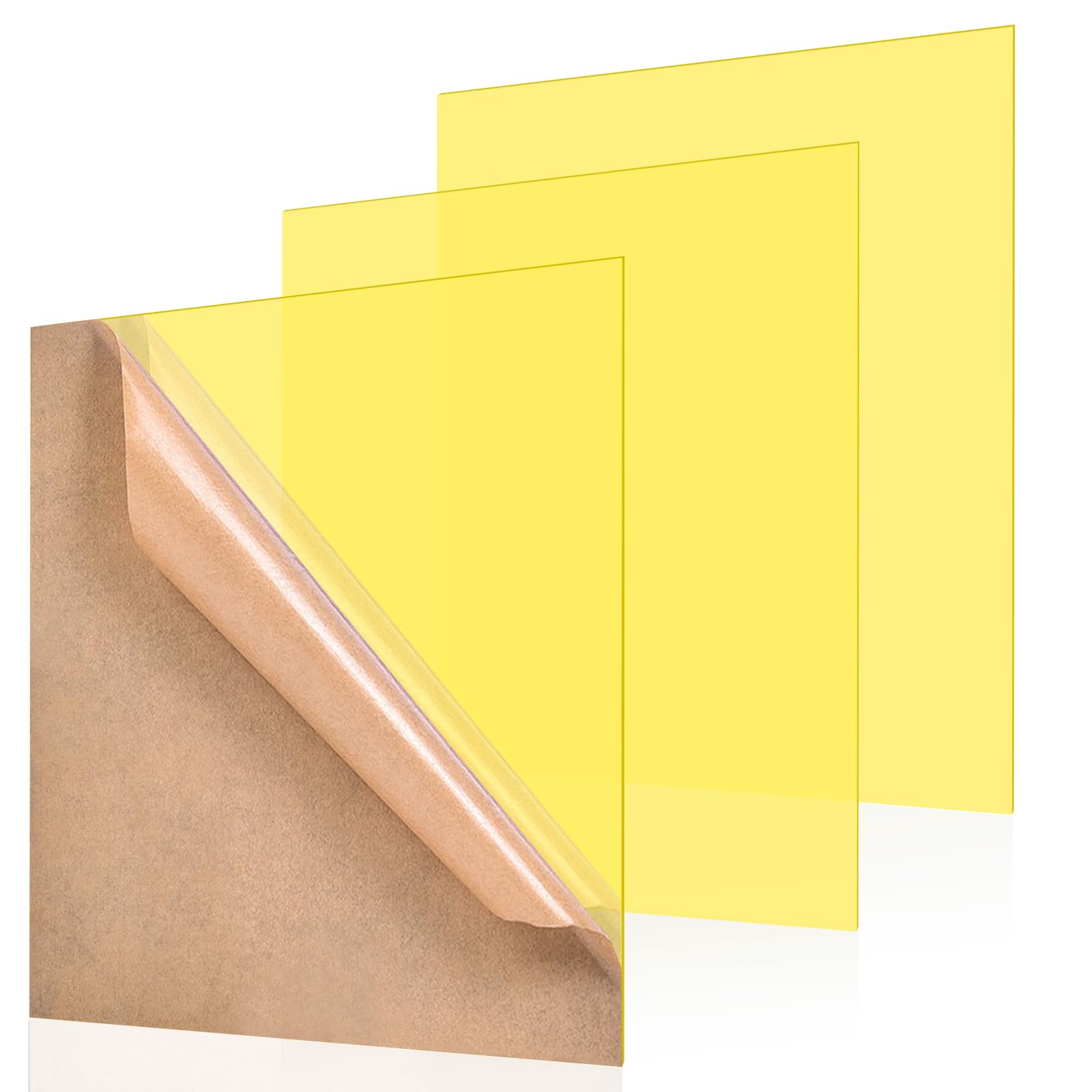 Yellow Acrylic Sheets - 3 Pack | DIY Crafting -1