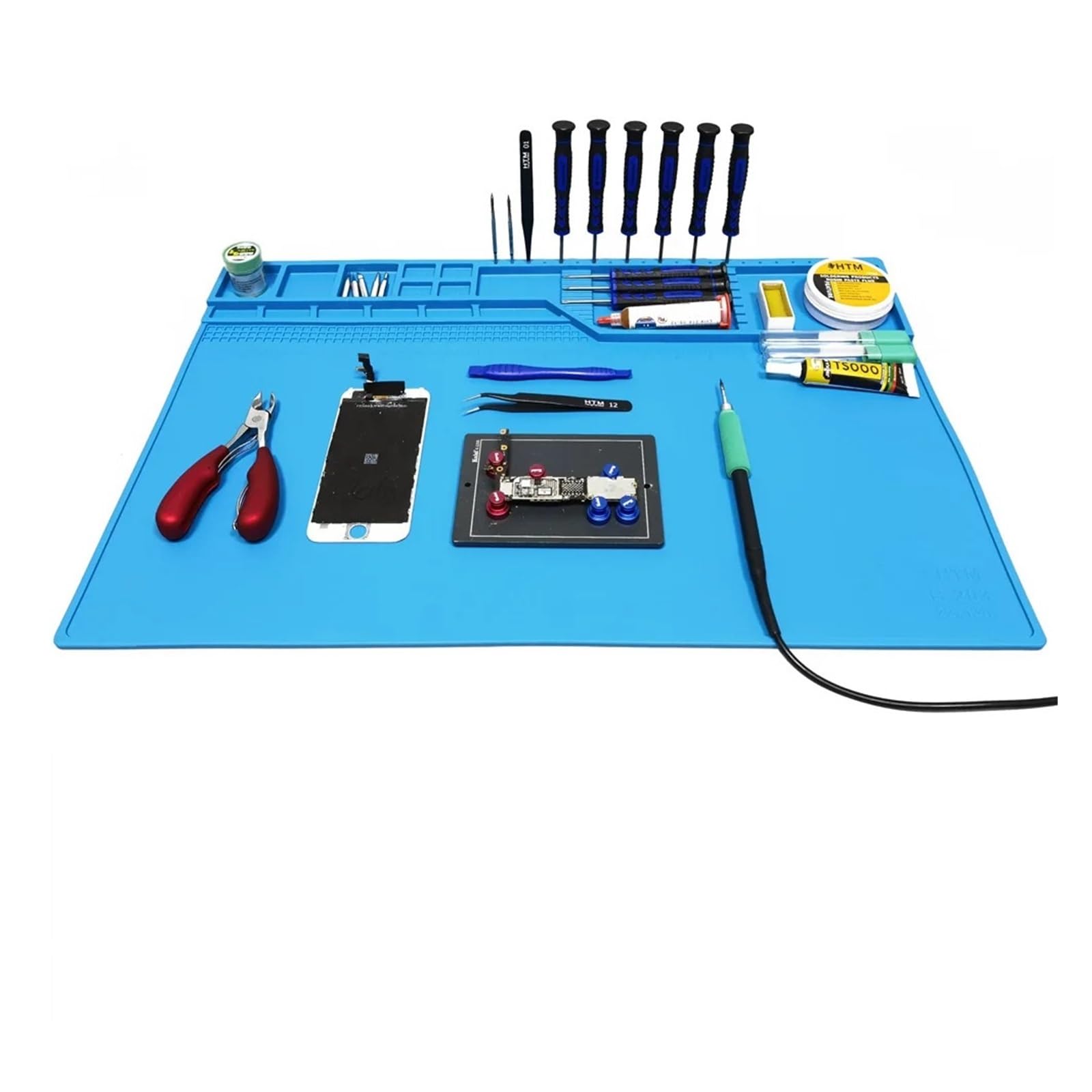 Arbeitsmatten zum Schweißen ESD Wärmedämmung Arbeitsmatte Lötstation Eisen Schweißen Reparatur Pad Magnetische Arbeit Hitzebeständige Matte BGA Isolator Plattform (Color : HTM-202)