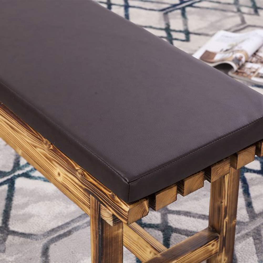 YUURO Leather Bench Cushion,2" Thick Indoor Outdoor Long Soft Bench Cushion Waterproof Garden Patio Swing Seat Pad Non-Slip Settee Sofa Leather